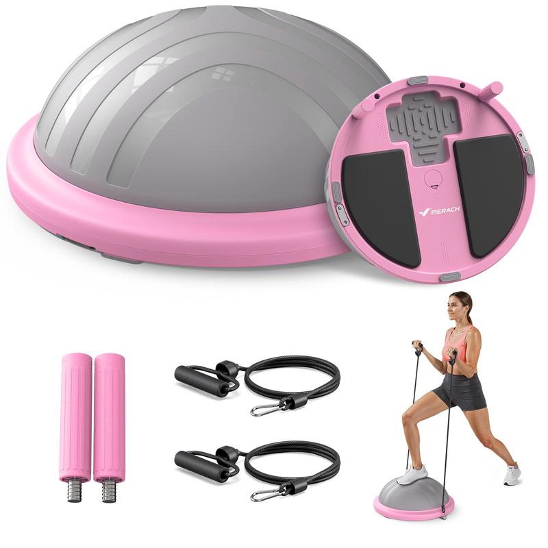 [Terra Gym] Half Exercise Balls TrainerBalance Ball Trainer 2-in-1 Yoga Ball withResistance Bands & Game Mode Core Stability& Full-Body Home Fitness Workout Equipment