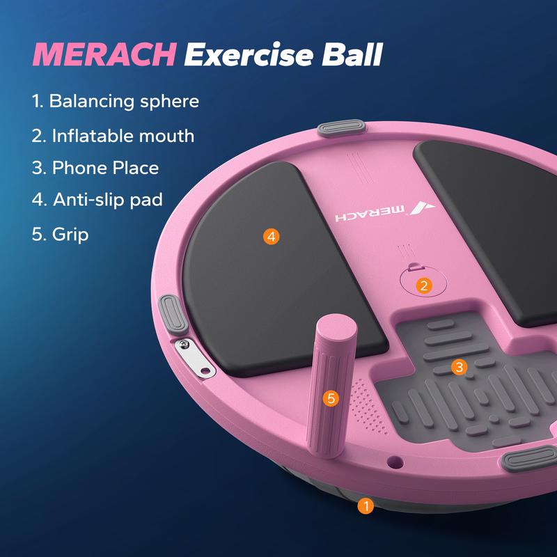 [Terra Gym] Half Exercise Balls TrainerBalance Ball Trainer 2-in-1 Yoga Ball withResistance Bands & Game Mode Core Stability& Full-Body Home Fitness Workout Equipment