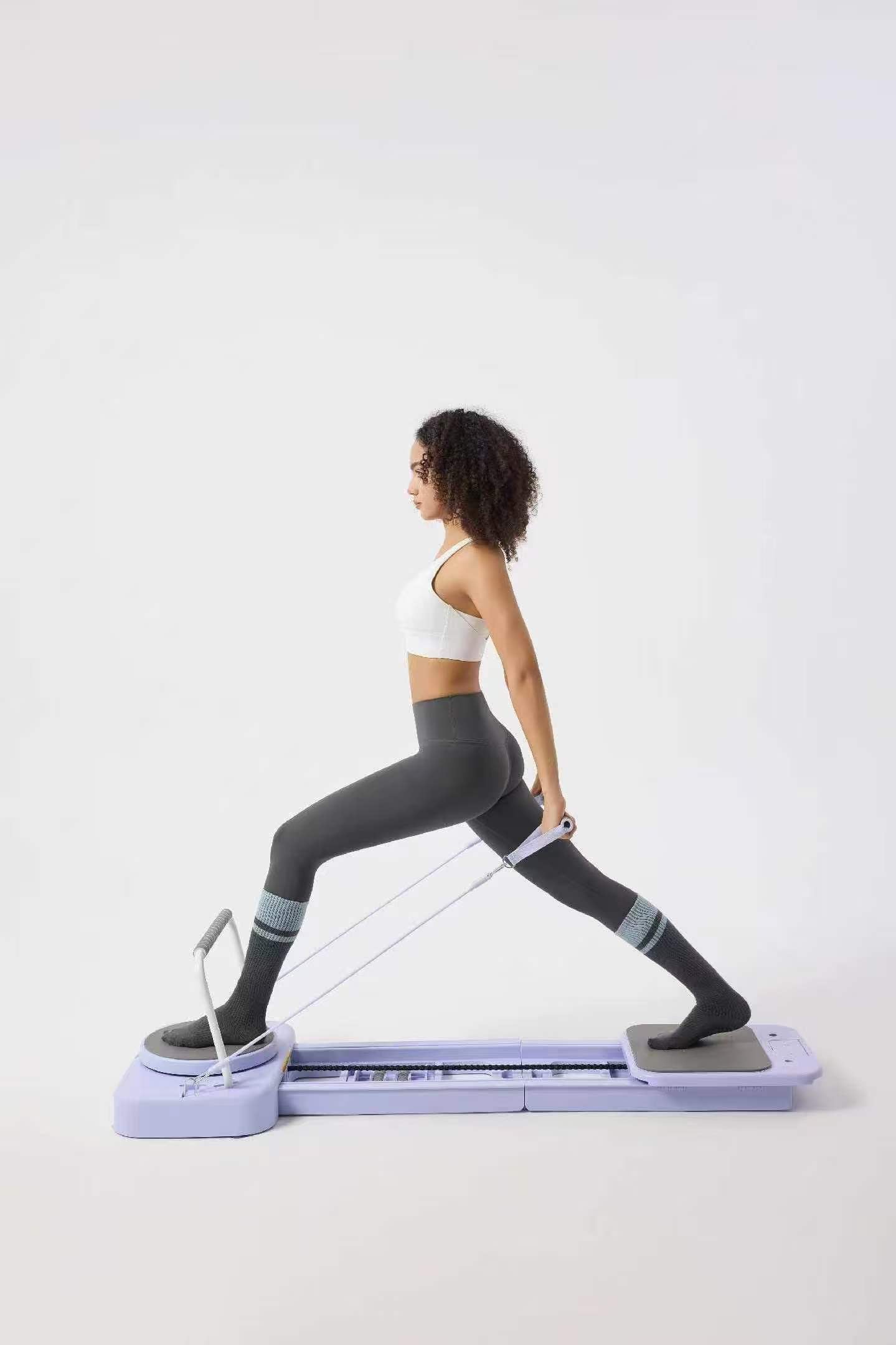 "Foldable Home Pilates Reformer – Adjustable Resistance, Quiet Glide, Full-Body Workout for All Levels"