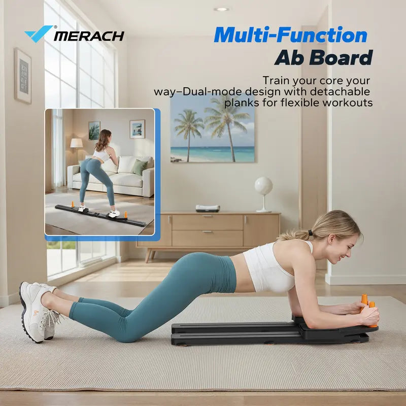 Terra Gym Multi-functional Adjustable AbExercise Board, Split Ab Slide Roller Board,Home Pilates Reformer with Knee Mat forHome Gym Core & Ab Strength Training,Abdominal Crunch Machine