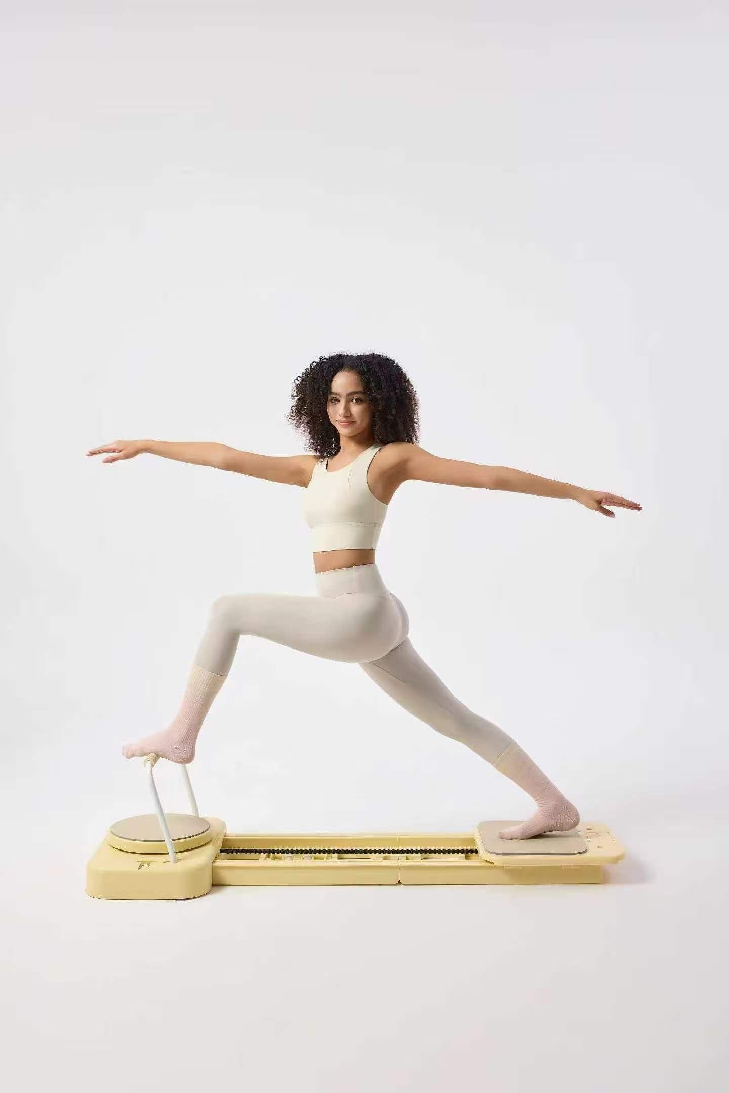 "Foldable Home Pilates Reformer – Adjustable Resistance, Quiet Glide, Full-Body Workout for All Levels"